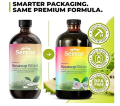 Serene Herbs Soursop Bitters Liquid 16 fl oz Black Seed Moringa Irish Moss