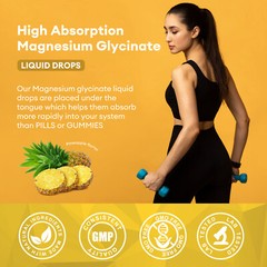 Magnesium Glycinate Supplement Liquid Drops 1000MG with Vitamin Zinc 30ML
