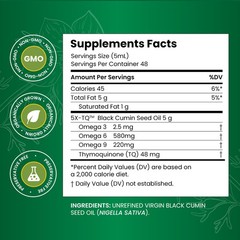 Premium Black Cumin Seed Oil Liquid – 16 Fl Oz Glass Bottle