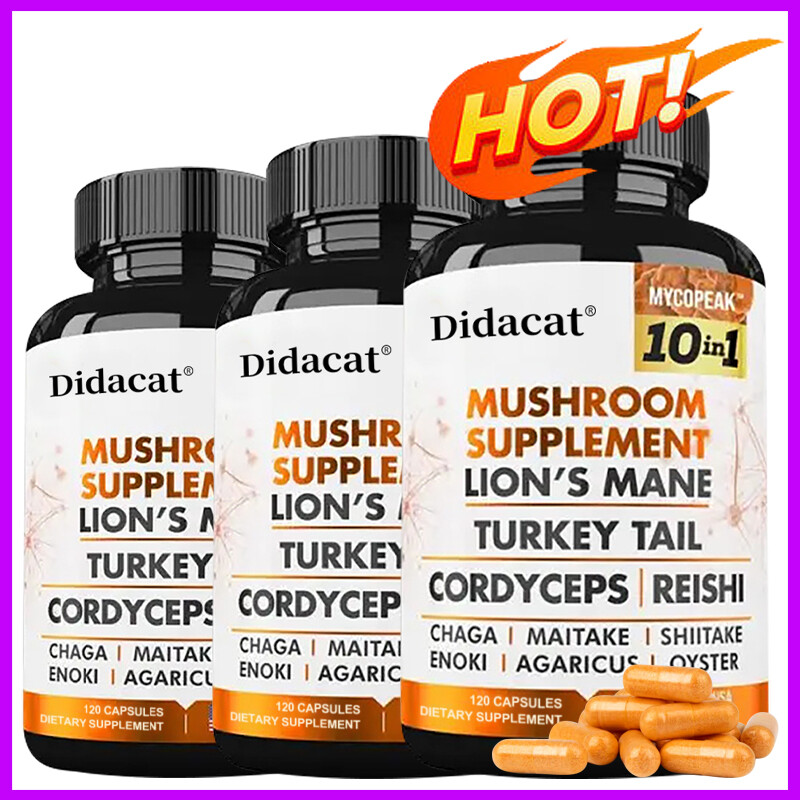 Mushroom 11500mg Capsules-10 in 1 Blend-Nootropic Complex – Brain, Energy, Focus
