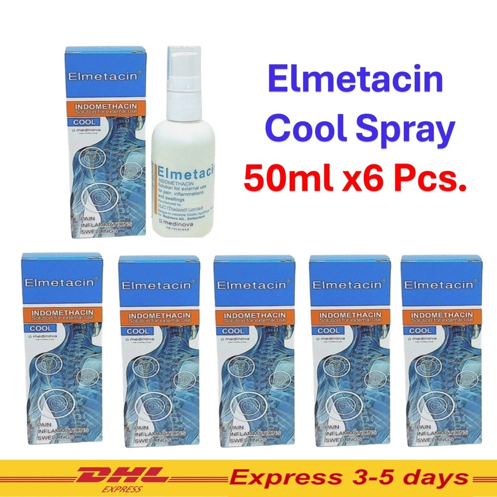 6X Elmetacin Cool Spray Relief Muscle Pain Stiff Release Inflammations Swellings