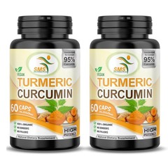 TURMERIC 95% CURCUMIN 10,000mg TUMERIC PILLS ANTIOXIDANT ANTI AGING 2 x BOTTLES