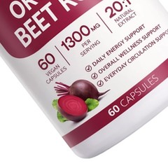 Organic Beravia Organic Beet Root Capsules, Purely Organic, Non-GMO 60-Counts