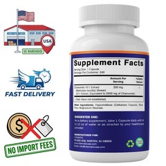 Chamomile Flowers 2500mg Matricaria recutita Extract 240 Capsules