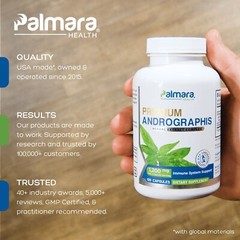Premium Andrographis Extract 1,200mg (100mg Andrographolides), 120 Capsules