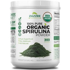 USDA Organic Spirulina Powder, 2.2 Pounds (1 KG), 303 Servings, Certified Kos…