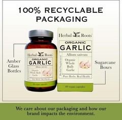 Herbal Roots Organic Whole Bulb Garlic Pills – Potent Extra Strength | 600…