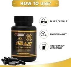 Himalayan Pure Shilajit 60 cap Naturally Fulvic. Acid IMPROVES VIGOR(PACK OF 2)