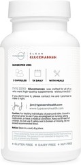 Type Zero Clean Glucomannan Konjac Root Extract (90 Capsules, 30 Servings)