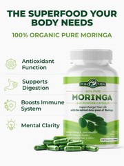 PURA VIDA MORINGA Capsules Single Origin Moringa Powder Organic. Pure Moringa