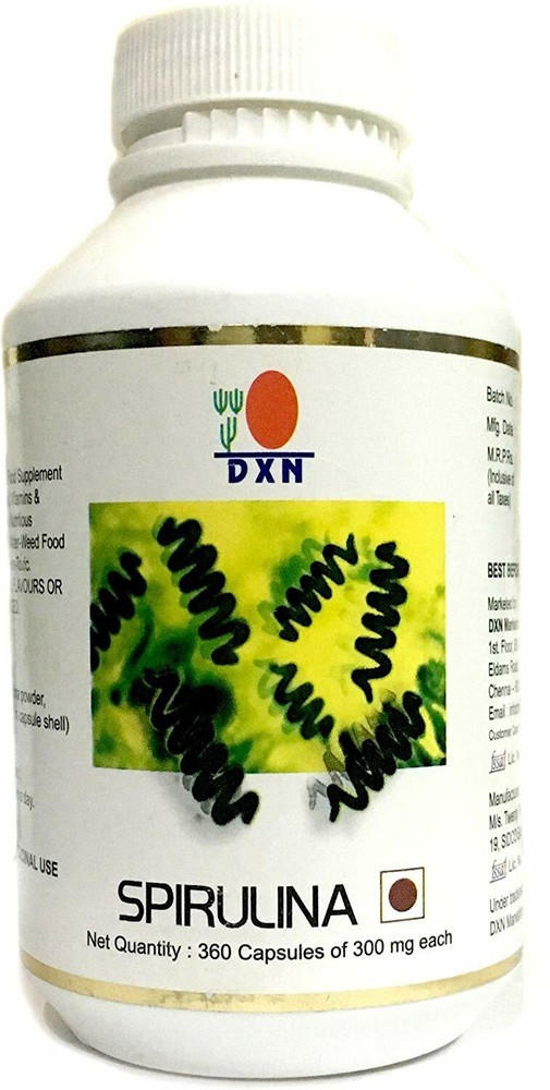 Dxn Spirulina Capsules 100% Organic & Vegetarian, 300 Mg, 360 Capsules by DXN
