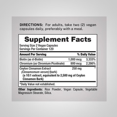 Ceylon Cinnamon Capsules | 2500mg | 240 Count | Complex | by Piping Rock