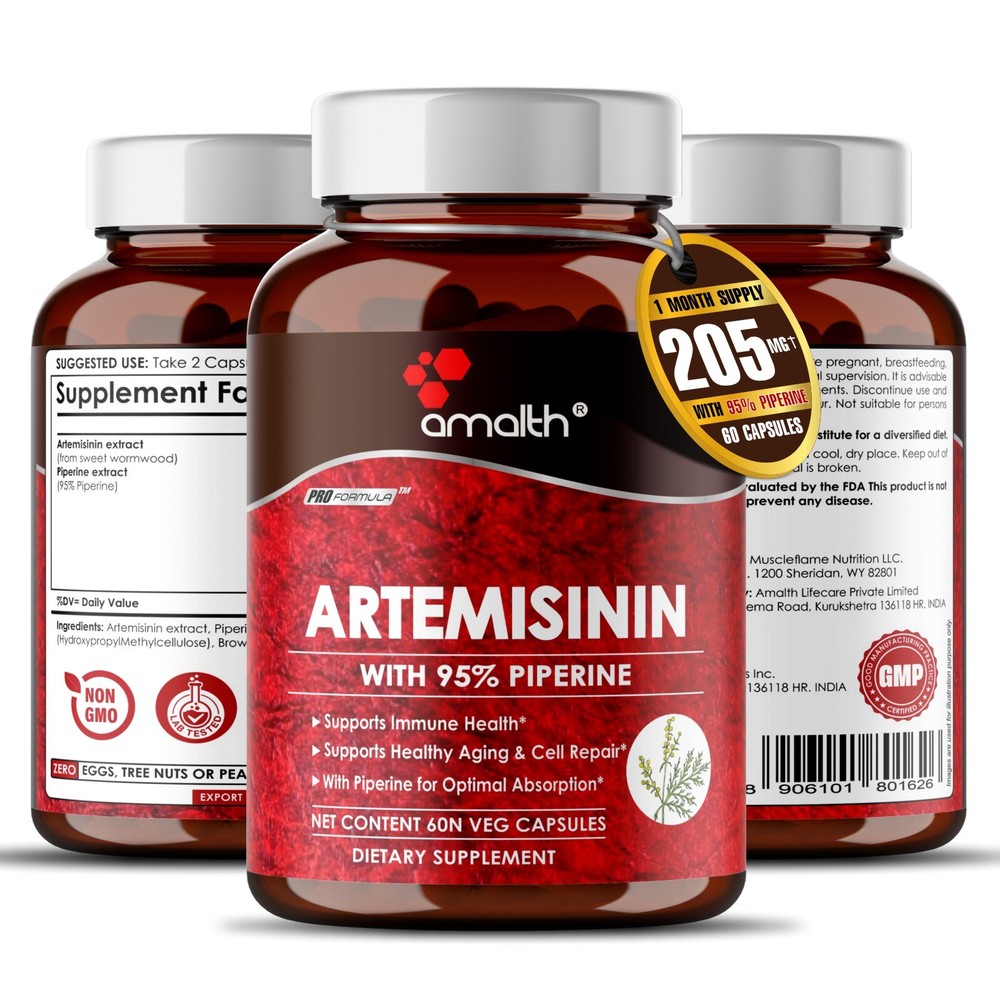 Artemisinin (Artemisia Annua) Extract Plus Piperine – Immune 205mg 60 Capsules