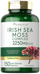 Irish Sea Moss Capsules 2250mg | 150 Count | Bladderwrack & Burdock | by Carlyle