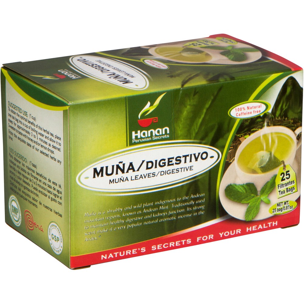 Muña Tea (Andean Mint) – 25 Teabags of Wild Muña Leaves from Peru for Digestion