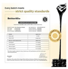 Better Alt Pure Himalayan Shilajit Resin Pack of 1 High Potency Gold Grade