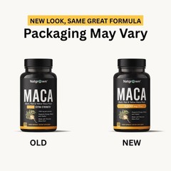 Organic Maca Root Powder Capsules – Black, Red & Yellow – 120 ct, 1500 mg, Vegan