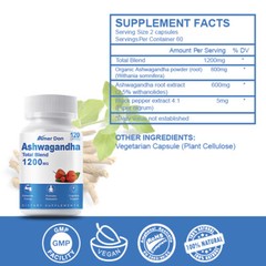Ashwagandha 1200mg Stress Anxiety Relief Immune Support High Absorption