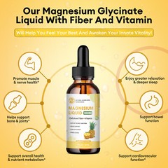 Magnesium Glycinate Supplement Liquid Drops 1000MG with Vitamin Zinc 30ML