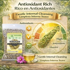Riñosan Herbal Tea – 4 oz (113g) – Corn Silk, Horsetail, Myrtle & Malva – Caffei