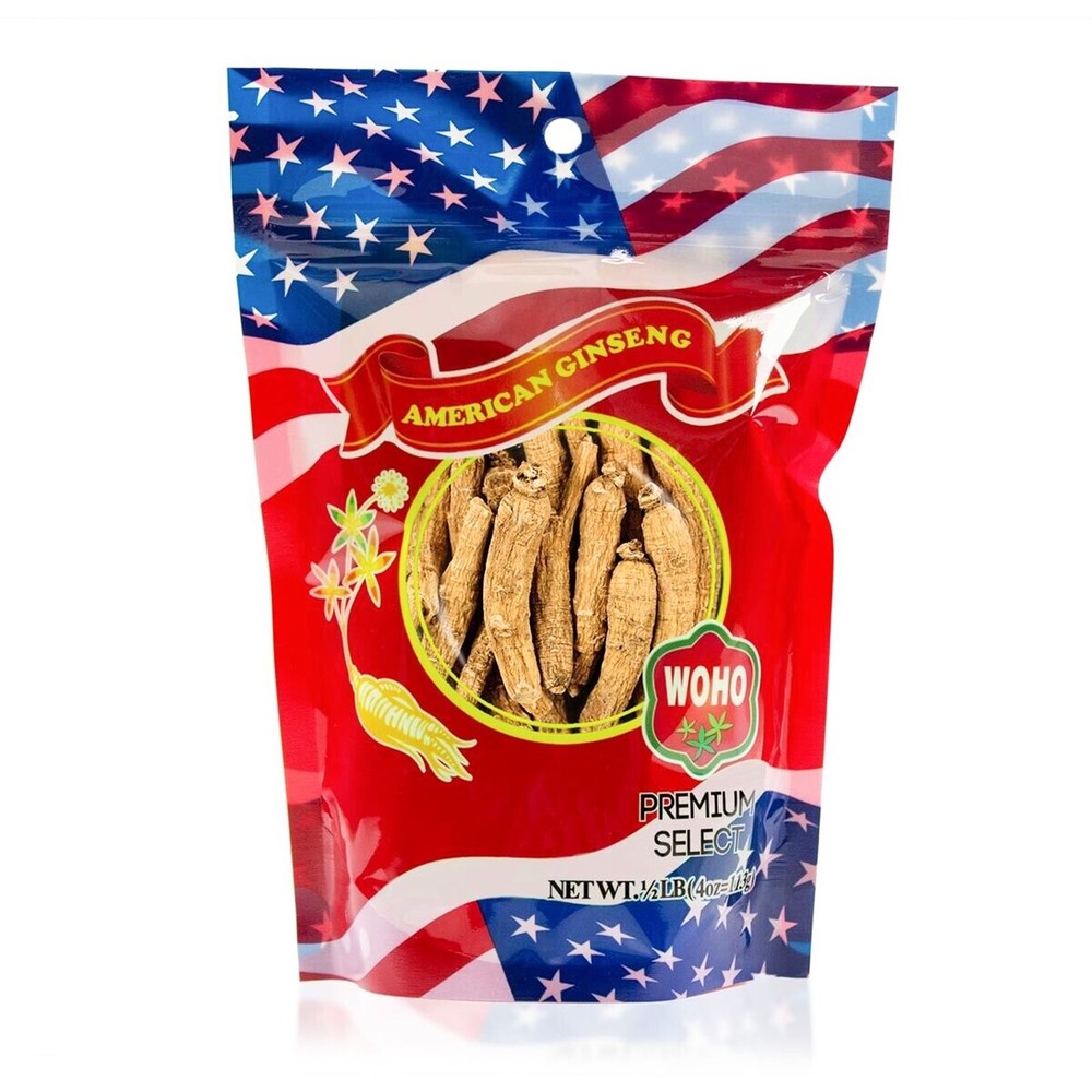 WOHO Cultivated American Ginseng 1014 Long Large 4 oz Bag
