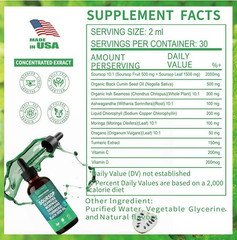Soursop Bitters Liquid Drops 10-in-1 with Nori, Moringa, Turmeric, Black Seed/*