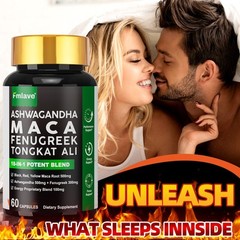 2 pack Black Maca Root Ashwagandha Fenugreek Panax Ginseng, Male Enhancing 120ct
