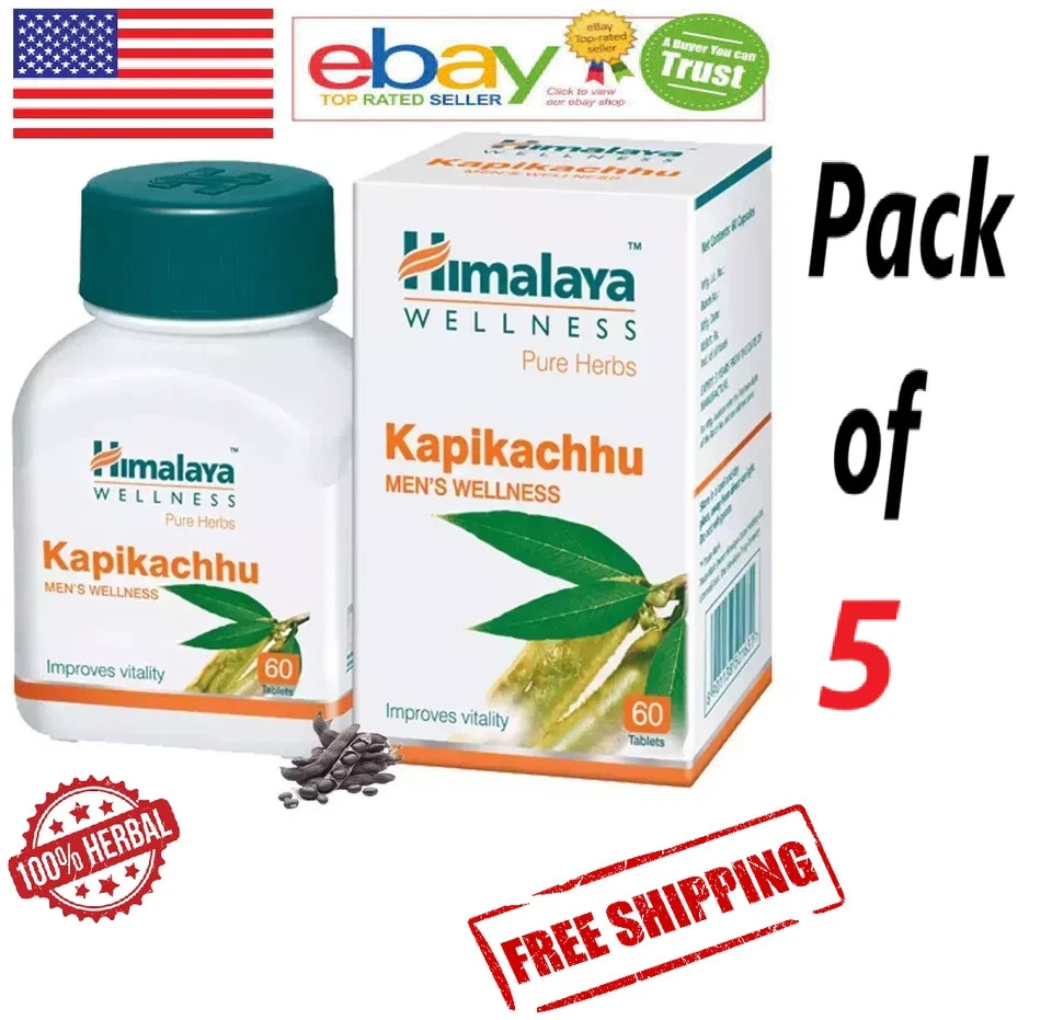 Himalaya KAPIKACHHU For Men Wellness 60 Tablets Each – Pack of 5 + Free Ship