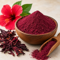 Hibiscus Flower Powder Natural Fine Powder Premium Quality Clean & Fresh