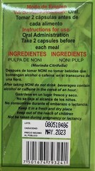 Capsulas de Noni 50 Capsulas De 400mg Pulpa De Noni 100% Natural