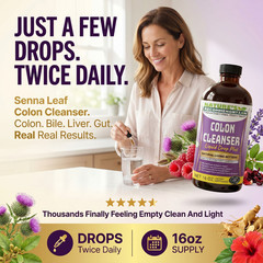 COLON CLEANSE BITTERS Cleanse Liver Flush Organic Natural Digestive Reset 16 oz