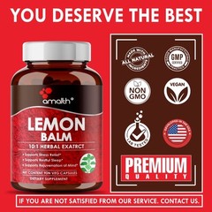Lemon Balm Seed Extract Melissa – 500 mg 90 Capsules – 90 Days Supply – Sleep