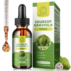 1800MG Soursop Graviola Extract Liquid Drops Support Regeneration, Immune Boost
