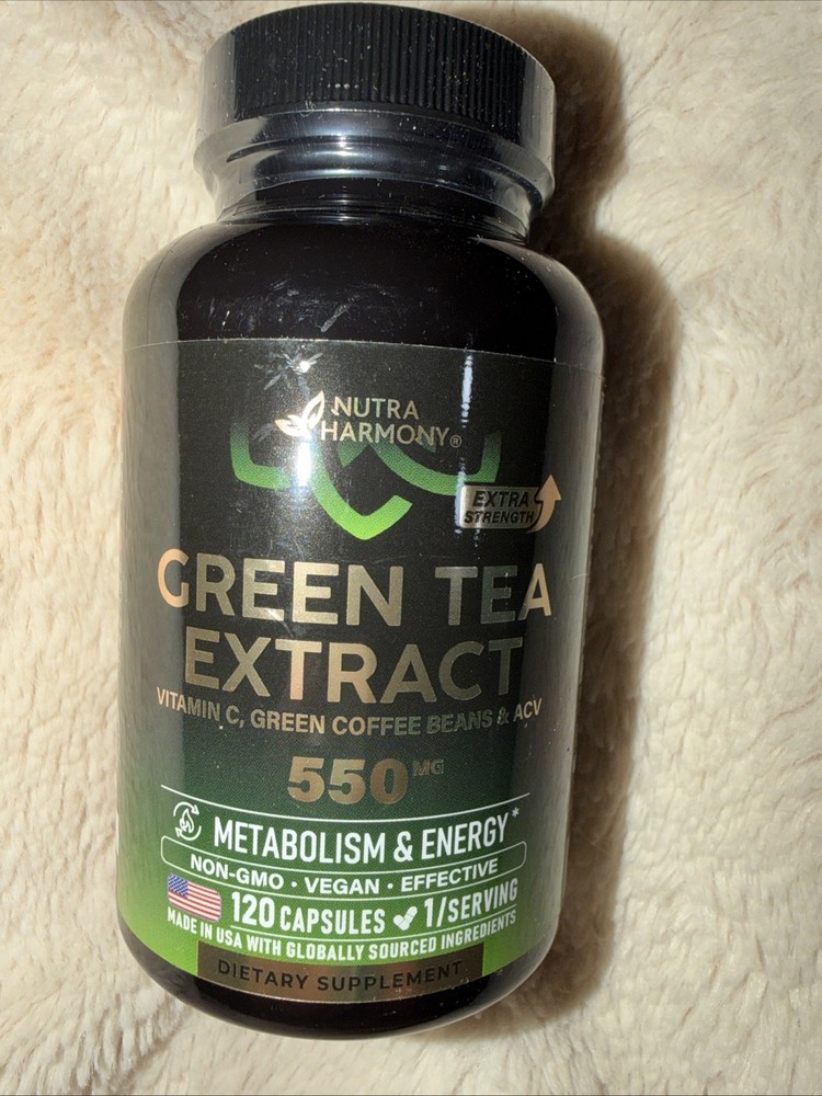 Green Tea Extract by Nutra Harmony 120 Caps Exp 4/27 Metabolism & Energy NEW