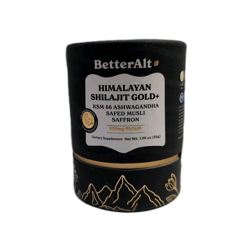 PURE HIMALAYAN SHILAJIT Gold Enhances Recovery Boosts Strength 600mg BETTER ALT