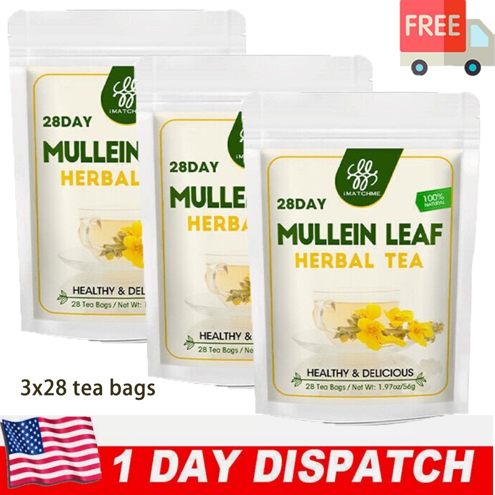 84Packs Mullein Leaf Tea Bags – Lung Cleanse Detox Herbal Enhance Immunity