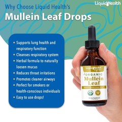 LIQUIDHEALTH Mullein Leaf Extract Drops 2 fl oz Organic Respiratory Support