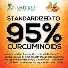 Turmeric Curcumin 95% – Organic with Ginger BioPerine – 240 Capsules
