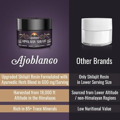 Ajoblanco 600mg Shilajit Pure Himalayan Organic Shilajit Resin – 30 Grams
