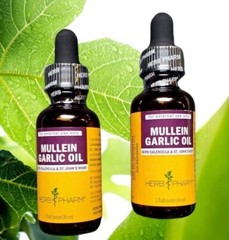 Lot of 2, Herb Pharm Mullein Garlic Ear Drop Oil, 1 oz, 2 PACK, New, SEALED