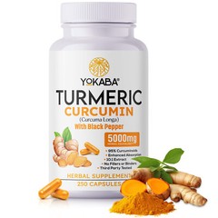 500 Capsules Turmeric Curcumin 5000mg Herbal Extract with BioPerine by YOKABA