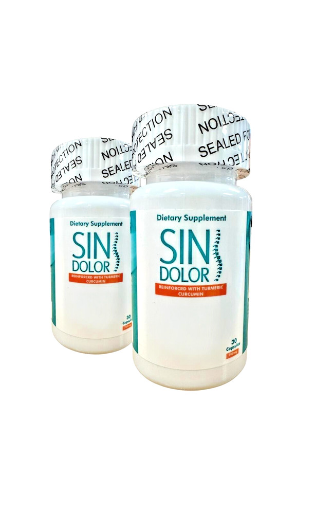 SIN DOLOR 2 BOTTLES 60 CAPSULES JOINT SUPPORT ANTIRHEUMATIC ANTIINFLAMMATORY