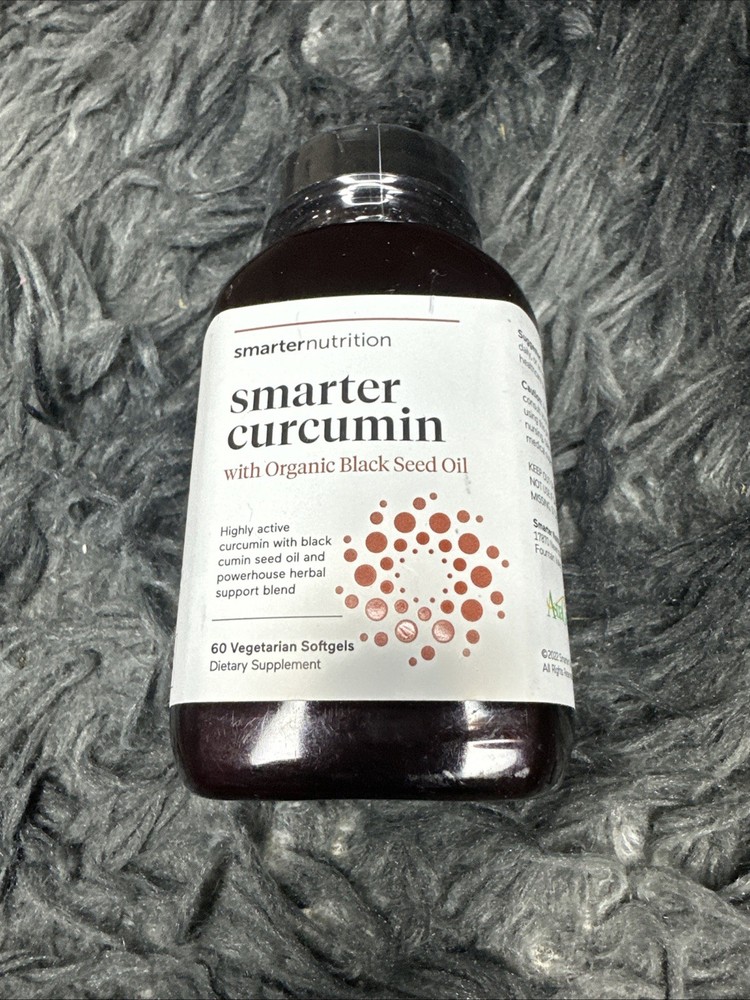 Smarter Curcumin with organic black seed oil 60 softgels Expiration 2/2027