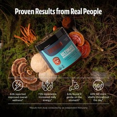 Ultimate Mushroom Complex Powder 12:1 Extract 29% Beta-Glucans 60 Servings