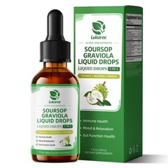 4*30ml Soursop Graviola Liquid Drops,With Sea Moss Turmeric Vitamin,Immune Boost