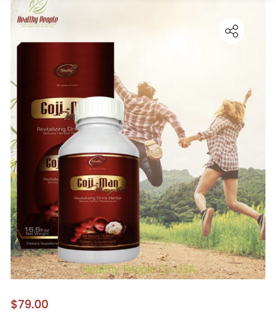 healthy Goji Man Mangosteen antioxidant memory vision energy $49 500 ml Natural