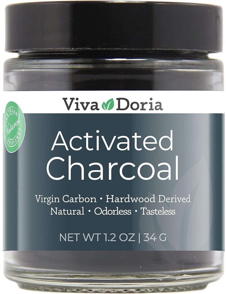 Carbon activado de coco 100 % Puro Natural en polvo 1.2 Oz carbón New ys