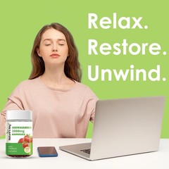 Ashwagandha Gummies Extract with Vitamin D2, Stress, Calm Mood & Cognition 120Ct