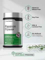 Passion Flower Capsules | 2200mg | 90 Count | Non-GMO | by Horbaach