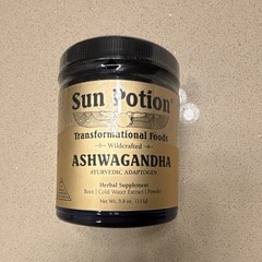 Sun Potion Ashwagandha Ayurvedic Wildcrafted Powder Stress Support 3.9 oz